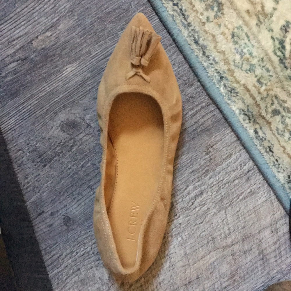 Jcrew nude suede flats